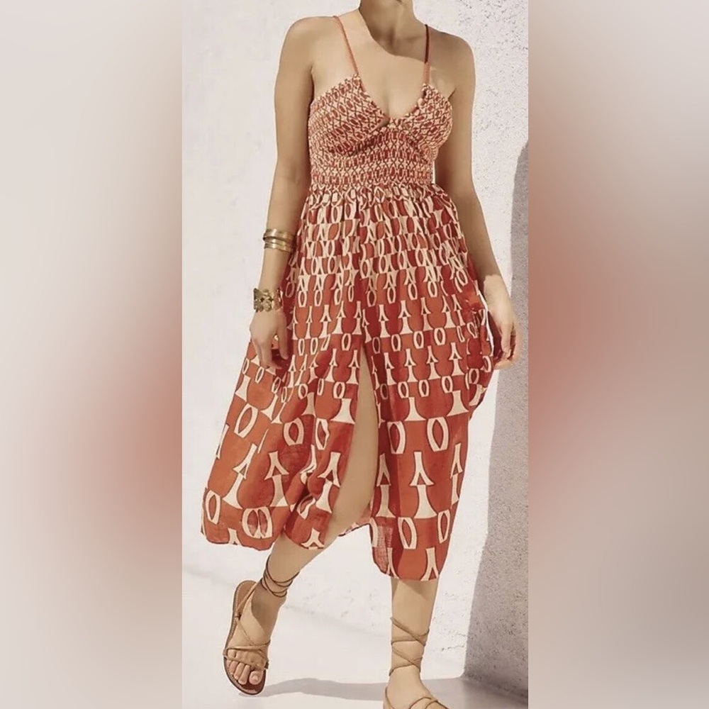 NWT Anthropologie Mango Smocked Dress